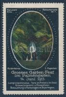 1913. jun. 14. Grosses Garten-Fest im Palmengarten, nagy kerti ünnepség a Palmengartenben, lampionok, tánc, tűzijáték