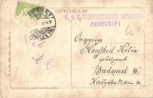 Nagymihály, Michalovce; Kossuth Lajos utca, gyógyszertár, Aranybika szálloda és kávéház. W.L. Bp. 56...