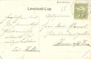 1907 Alsósztamora, Németsztamora, Stamora Germana; Gemeindevolkschule, Gemeindehaus, R. K. Pfarrkirc...