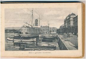 Fiume, leporellófüzet 20 lappal, Fiume és Abbazia. benne: Pannonia kivándorlási hajó, Adria kávéház,...