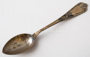 Ezüst (Ag.) mokkás kanál készlet (6 db), jelzett, dobozban, h: 10,5 cm (6×), nettó:76 g