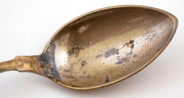 Ezüst (Ag.) mokkás kanál készlet (6 db), jelzett, dobozban, h: 10,5 cm (6×), nettó:76 g