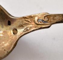 Ezüst (Ag.) mokkás kanál készlet (6 db), jelzett, dobozban, h: 10,5 cm (6×), nettó:76 g