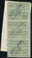 1934 Bp., Országos Frontharcos Szövetség befizetési jegyek, kitöltve, pecséttel, 6 db
