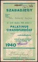 1940 Szabadjegy a Palatinus Strandfürdőbe