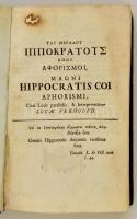 Magni Hippocratis Coi Aphorismi. Cum Locis parallelis, & Interpratione Lucae Verhoofd. hn.,é.n, ...