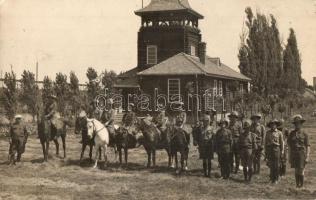 1933 Cserkészek csoportképe a táborban / Scout boys in the camp, horses. group photo