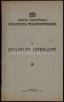 1923 Budapest Székesfővárosi Közlekedési Rt. I. szolgálati szabályzat, kissé szakad borítóval, 42 p.