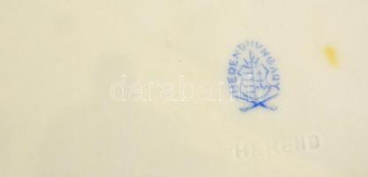 Herendi Eton mintás porcelán mély- és lapostányér (1-2 db), kézzel festett, jelzett, kopott, d: 24 c...