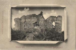 1900 Ipolyság, Sahy; Drégely vára. Kanyó Antal kiadása / castle. Art Nouveau