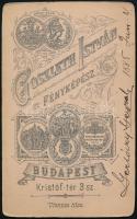 cca 1885 Gerlóczy Géza (1867-1903), keményhátú fotó Goszleth műterméből, 10,5×6,5 cm