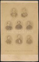 1867 Az Andrássy-kormány tagjai, keményhátú fotó, 9,5×6 cm