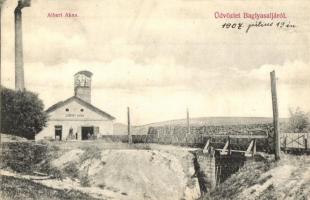 1907 Baglyasalja (Salgótarján), Albert akna, bánya, iparvasút, csillék. Kiadja Hoffmann Ármin (EK)