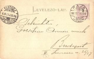 1898 Baja, Corso, termény piac a Dunán csónakokban. Kiadja Wagner Antal (EK)