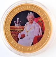 Jersey 2011. 50p aranyozott Gyémánt jubileum T:PP Jersey 2011. 50 Pence gold plated Diamond Jubilee C:PP