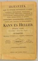 1909 Kann és Heller műszaki üzlet 1909/10 árjegyzéke. Bp., "Molnárok Lapja"-ny. Kiadói egé...