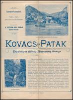 1898 Kovácspatak üdülőtelep ismertető prospektus, kis sérülésekkel, 4 p.