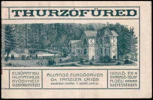 1910 Thurzófüred, ismertető prospektus, tűzött papírkötésben, 16 p. / Kupele Turzo, advertisement booklet, in paper binding, 16 p.