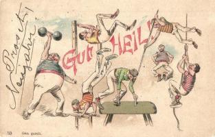 1898 Gut Heil! / gymnastics litho (EM)