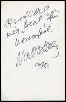 1970 Kabos László (1923-2004) színész üdvözlő sorai és aláírása őt ábrázoló fotó hátulján