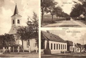 Leányvár, Római katolikus templom, Iskola és községháza, Állomás fasor + 1935 Leányvár postai ügynökségi pecsét