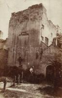 Budakeszi, Makkosmáriai templomrom. Istentisztelet pappal - 2 db régi fotó képeslap / 2 pre-1945 pho...