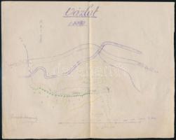 1917 Kézzel rajzolt katonai térképvázlatok, Novák István (?-?), a m. kir. 4. honvéd ágyús ezred 3. ü...