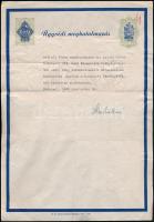 1945 Bp., Ügyvédi meghatalmazás okmánybélyegekkel