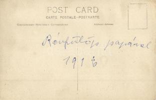 1916-1917 Révfülöp, Ódor Villa, nyaraló és szőlőskert - 4 db régi fotó képeslap, köztük kézzel színe...