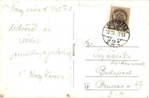 1942 Budapest XIV. Rákosrendező pályaudvar, vasútállomás a vágányokkal, mozdony.  Bátori Béla photo