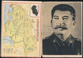 1949 Népnevelők zsebtérképe, belül Sztálin és Rákosi képével, 31p + kihajható térkép