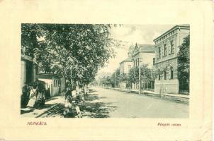 1910 Munkács, Mukacheve, Mukacevo; Püspök utca villanyoszlop. W.L. Bp. 6253. / street (EK)