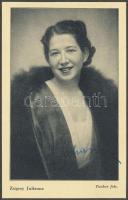 Zsigray Julianna (1903-1987) írónő, költőnő aláírása őt ábrázoló fotón