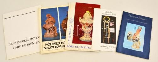 5 db különféle művészeti katalógus, főleg porcelán, kerámia témában: Meissener Porzellan, Hódmezővásárhelyi majolikagyár, stb., papírkötésben, jó állapotban