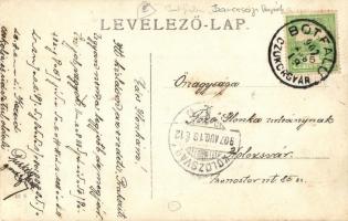 1907 Botfalu, Bod; Barcasági lapály, a levél írója Puskás gazdasági tiszt lovon, prakszi. Hátoldalon...