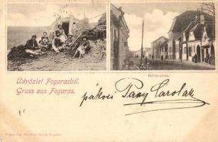 1899 Fogaras, Fagaras; cigányok, Betlen utca. Thierfeld Dávid kiadása / gypsy family, street