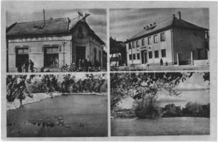 Adony - 4 db modern városképes lap: Népbolt, kerékpár, Egészségház, Községi Tanács végrehajtó bizott...