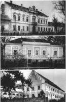 Nagyatád - 4 db modern városképes lap: kastély, park, utcakép, Mezőgazdasági Szakiskola (Képzőművész...