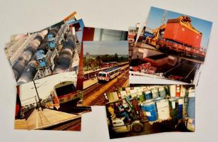 Vegyes vasúti fotó tétel, egy cipősdoboznyi, több száz darab, érdekes, átnézésre érdemes anyag!