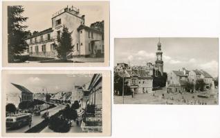 Sopron - 6 db modern városképes lap: Lenin körút, autóbusz, Hősi emlékmű, Pedagógus üdülő, Tűztorony...