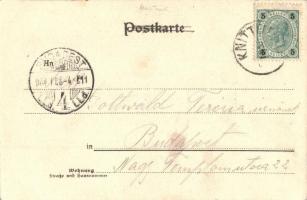 1904 Knittelfeld, Stadt-Pfarrkirche und Bahnstrasse / church, railway street, monument