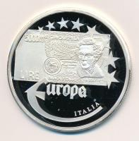 Németország 1997. Olaszország Líra - Az első Euro veretek jelzett Ag emlékérem, tanúsítvánnyal (20g/0.999/40mm) T:PP Germany 1997. Italien Lira - Die ersten Euro-Prägungen hallmarked Ag medallion with certificate (20g/0.999/40mm) C:PP