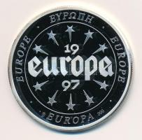 Németország 1997. "Olaszország Líra - Az első Euro veretek" jelzett Ag emlékérem, tanúsítv...