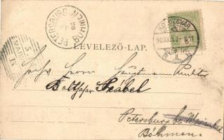 1903 Kolozsvár, Cluj; Városháza, Minorita templom, üzletek / town hall, Minorite church, shops. Art ...