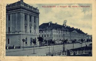 Kolozsvár, Cluj; Hunyadi téri részlet a laktanyával / square with military barracks (EK)
