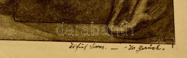 Franz von Bayros (1866-1924): Erotikus grafika.   Heliogravúr, papír, jelzett a nyomaton (Das Gerüch...