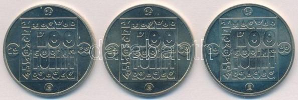 1985. 100Ft alpakka (3xklf) "Természetvédelem - Mocsári Teknős, Vadmacska, Vidra" T:BU 
A...