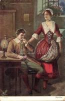 16 db régi és modern motívumlap, főleg művészlapok, hölgyek; közte 2 kézzel festett és 8 modern lap ...