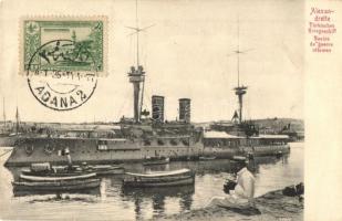 Iskenderun, Alexandrette; Türkisches Kriegsschiff / Navire de guerre ottoman / Turkish battleship. TCV card