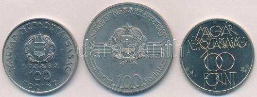 1980. 100Ft Ni "Szovjet-magyar közös űrrepülés" + 1982. 100Ft Cu-Ni "Labdarúgó Világb...